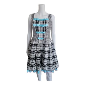 Vintage 80s "Lori Ann Montreal" Plaid Lolita Coquette Party Dress Size 10 - Picture 1 of 12