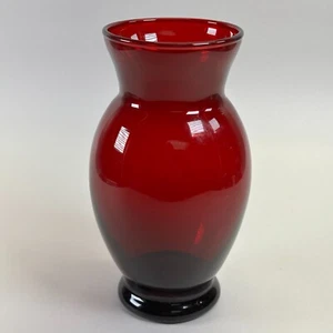 Anchor Hocking Royal Ruby 6 1/2" Flared Glass Vase Red - Vintage 1938-1977 - Picture 1 of 4