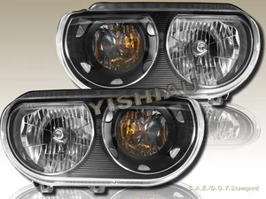 08-14 Dodge Challenger SE R/T Headlights Black Housing Clear Lens - Bild 1 von 2