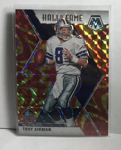 Troy Aikman 2020 Panini Mosaic Hall of Fame Orange Reactive Prizm Cowboys - Picture 1 of 2
