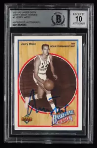 Jerry West Signed 1991-92 Upper Deck Jerry West Heroes 1959 NCAA Tournament MVP - Picture 1 of 2