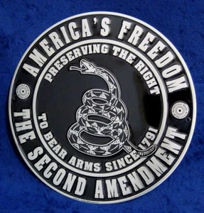 2nd SECOND AMENDMENT -*US MADE* - Embossed Sign - Man Cave Garage Bar Shop Décor - Picture 1 of 8