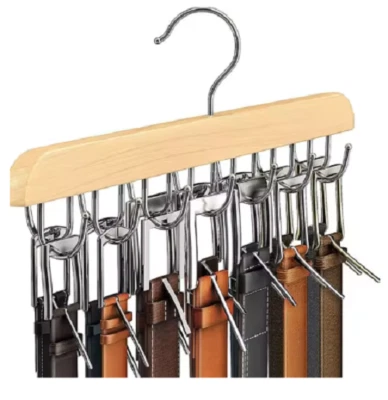 Wooden Belt Rack 14 Hooks Belt Organizer Sturdy Belt Hanger - Image 1 of 4