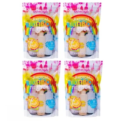 4x Tie Dye Kit - 12 Radical Colours with Gloves, Bands & Sheet for Arts & Crafts - Image 1 of 4