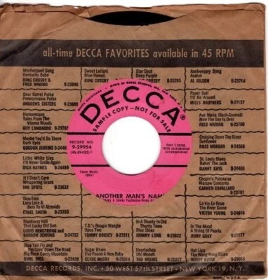 Jimmy & Johnny – Another Mans Name / Til The End Of The World 7" Promotional  45 - Image 1 of 4