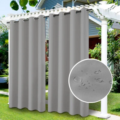 Waterproof Outdoor Curtains for Patio Gazebo Grommet Blackout Sunblocking Drapes - Image 1 of 4