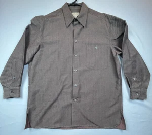 Ermenegildo Zegna Red Men L Checkered Long Sleeves Cotton Shirt Made In Italy - Picture 1 of 9