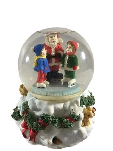 San Francisco Music Box Snow Globe Christmas Santa Claus Skaters St Nick - Picture 1 of 10