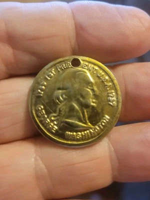 VTG. 1789-1797  1st President USA George Washington Funeral Coin Medallion Token - Image 1 of 4
