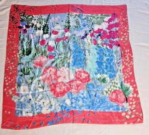 Pascale Lesage for Petrusse 100% Silk Square Scarf Floral Made in France 42"x42" - Picture 1 of 23