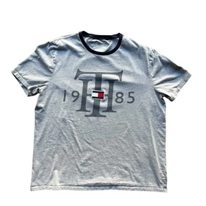 Tommy Hilfiger Grey Embroidered T-Shirt TH1985 - Picture 1 of 6