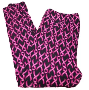 LULAROE WOMENS SIZE TC2 ONE SIZE 20-26 BLACK LEGGINGS BREAST CANCER AWARENESS - Picture 1 of 2