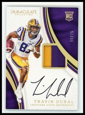 2017 Panini Immaculate Collegiate Travin Dural RC RPA Auto Gold /25 LSU - Image 1 of 2