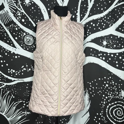 Banana Republic Women’s Pink Quilted Padded Full Zip Vest Size S - Image 1 of 4