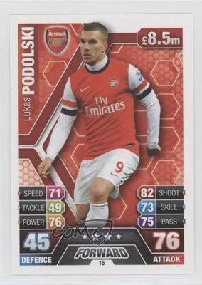 2013-14 Topps Match Attax English Premier League Lukas Podolski #16 - Imagem 1 de 2
