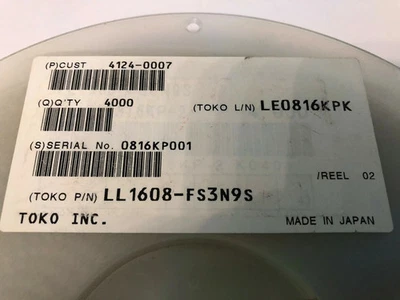 Toko LL1608FS3N9S Fixed Inductors, Coils, Choke 3.9nH 1A 0603 4000 T/R - Image 1 of 3
