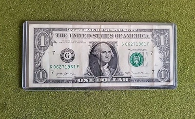 Fancy Serial Number Birthday Anniversary Note 06 27 1961 1$ Dollar Currency Bill - Image 1 of 4