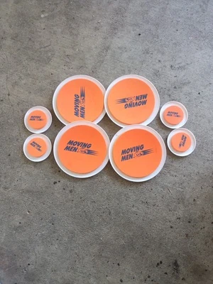 Moving Men Set of 8 Furniture Moving Sliders Orange And White Two Sizes In Set — 第 1/2 张图片