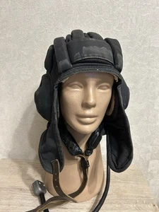 Elmetto Tankman Originale Vintage Sovietico URSS Tankman Peaked Cap Tankman. - Foto 1 di 12