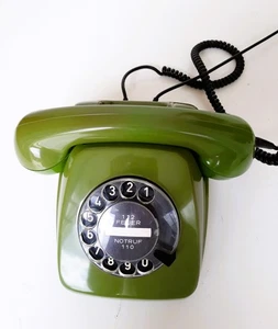 70er Kult Post Telefon FeTAp 611-2a Wählscheibe Grün Retro Vintage 70er - Afbeelding 1 van 9