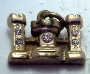 New Antique Sterling Silver Corps Castle US Military Army Charm Pendant  Z401 - Picture 1 of 2
