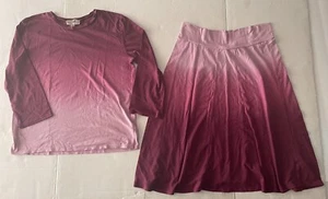Gocouture Kids Girls 16 Outfit Top Skirt Set Pink Ombre Fade Long Sleeve - Picture 1 of 8