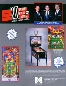 Monday Night Football Pinball FLYER Original NOS 1989 Vintage Retro Art - Picture 1 of 3