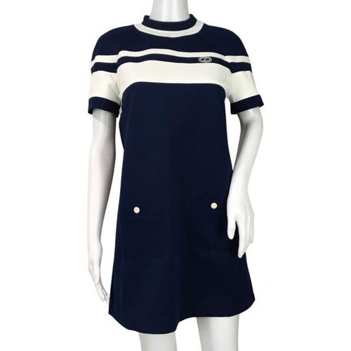 Gucci abito corto donna blu navy bianco jersey righe piquet taglia S