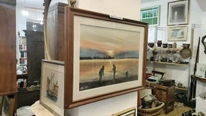 Schönes Tonbild Landschaft Fischer in Mischtechnik wie auf Fotos - Bild 1 von 6