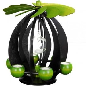 Floating Pyramid Anthracite Lime Green Bxhxt 12x15 3/8x12in New Ho - Picture 1 of 1