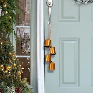4 Cow Bells Vintage Christmas Rustic Hanging Bells with Ropes for Home Decor USA - Picture 1 of 17