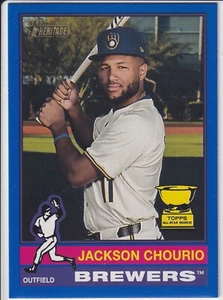 2025 Topps Heritage Blue Border - Jackson Chourio (#106) Brewers - Picture 1 of 2