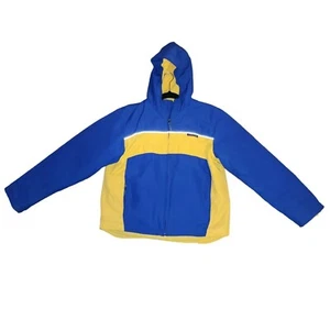 Land's End Jacket Youth Boys Size 14-16 Blue Yellow Nylon Long Sleeve Hoodie - Picture 1 of 10