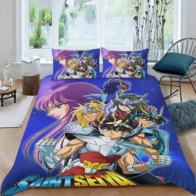 3Pcs Bedding Sets Saint Seiya Duvet Cover Sets All Season for Kids Lightweight - Image 1 of 4