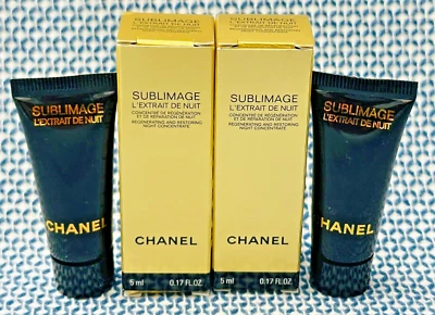 Lote de 2 concentrados nocturnos CHANEL SUBLIMAGE L'EXTRAIT DE NUIT 5 ml / 0,17 oz x 2 Foto 1 de 4