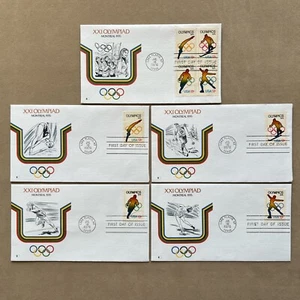 1695-98 XXI Olympiad Montreal (Set of 5)FDC Fleetwood July 1976 Lake Placid NY - Picture 1 of 2