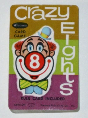 ¡Juego de cartas Whitman Crazy Eights vintage de los años 50! Cubierta COMPLETA! ¡CIRCO! ¡Payaso! Foto 1 de 4