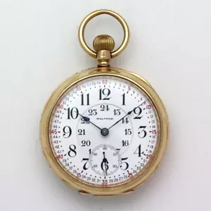 Waltham Vanguard 1892 9K Yellow Gold 24 Hr Montgomery Dial Pocket Watch ca 1907 - Picture 1 of 12