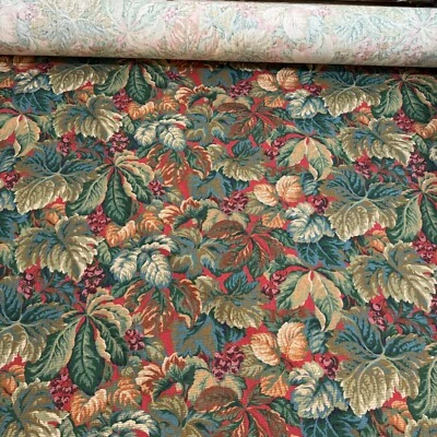 Tecido de estofamento vintage fabricut Stanley King Ardmore verde cereja baga 12 jardas - Imagem 1 de 4