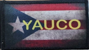 Parche bandera de Puerto Rico YAUCO con sujetador marca VELCRO® camuflaje - Imagen 1 de 1