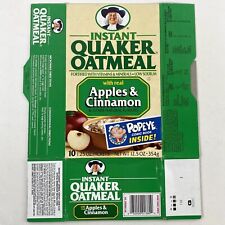 Popeye Instant Quaker Oatmeal Vintage 1989 Apple Cinnamon Empty Flat Box Only
