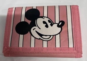 Disney Pink & White Stripe Mickey Mouse Tri-fold Wallet - Picture 1 of 5