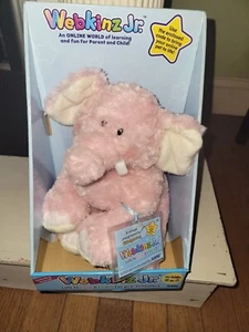 NWT NIB Webkinz Jr WJS204 Virtual Pet Plush Pink ELEPHANT 9" w/ Sealed Code Tag - Picture 1 of 5