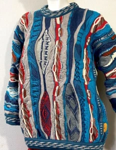 Unique COOGI Australia Sweater Multi-Color Men's Size SS Crew Neck Crazy #3422 - Picture 1 of 10