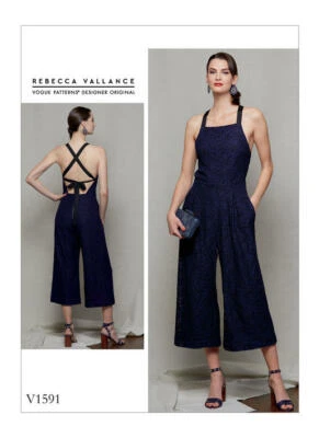 Vogue Designer Pattern 1591  Rebecca Vallance, Jumpsuit, Size 6 - 14, Uncut - Image 1 of 2