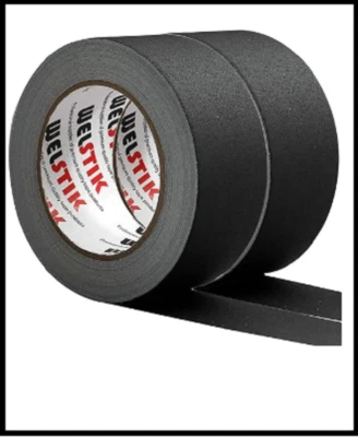 WELSTIK 2 Pack Gaffers Tape - 2” W X 33 Yards per Roll (180 Ft) - Cloth Matte Black NEW