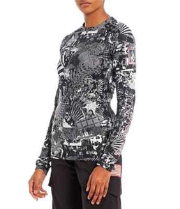 2022 NWT WOMANS VOLCOM US OLYMPIC TEAM LS BASE TOP $70 S black/white - Picture 1 of 3