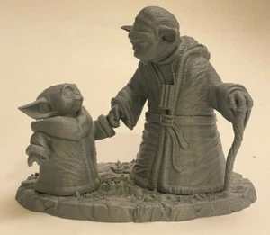 3D Printed Yoda and Baby Yoda Grogu Diorama Star Wars The Mandalorian Figure - Picture 1 of 9