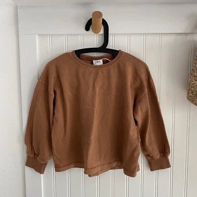 Zara Kids (Brown Rust Colored) Ribbed Long Sleeve Sweater Top 3-4Y NWT - Изображение 1 из 4