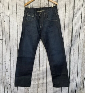 Vaqueros sueltos Levi Strauss & Co 569 parche negro 32 x 34 lavado oscuro genuino Levi's - Imagen 1 de 8